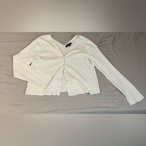 LOFT Cream VNeck Cardigan for Women
